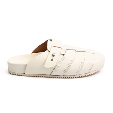 Buttero Glamping Flat Loafer Sandals Ivory B9860 ROUS DG02 154128052