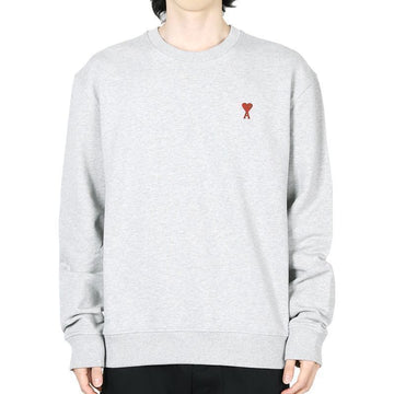AMI Unisex Klein Herz Stickerei Logo Sweatshirt (Grau) BFUSW035 730 0951 131429697