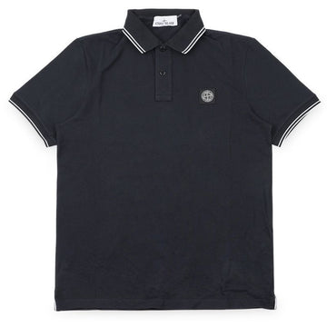 STONE ISLAND Männer Poloshirt mit zwei Linien und Logo-Patch (Navy) L1S15 2200010 S0018 V0020 151802433 [P]