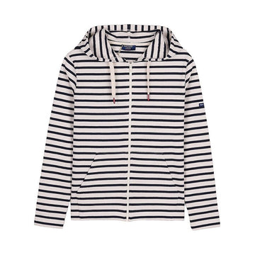 Saint James COLLEVILLE ECRU MARINE SS26 Women's Hooded Zip-Up 154130557
