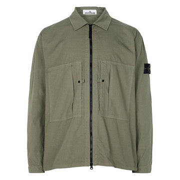 STONE ISLAND 26SS militärgrün Zip-Up Overshirt Jacket 151200005 S0298 V005G 154149201