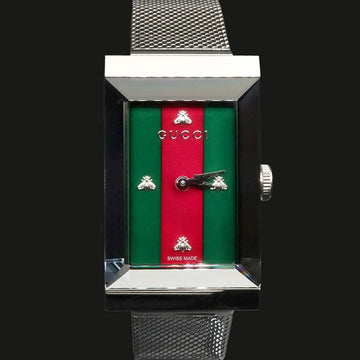 Gucci 21MM Steel Quartz WEB Mesh G-Frame Women's Watch / YA147401 154156514
