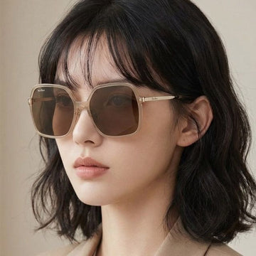 MAXMARA Sonnenbrille MM0059D 72E oversized mit braunem Hornrahmen für asiatische Gesichtsformen 78473596