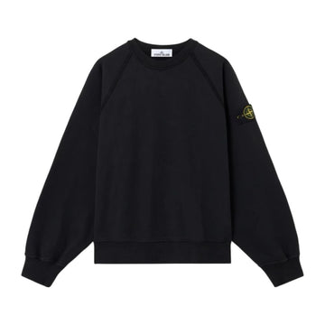 Stone Island Brushed Organic Cotton Fleece Oversized Sweatshirt Black 154159466