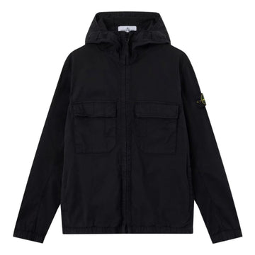 Stone Island Organic Cotton Twill Hooded Jacket Black 154159486