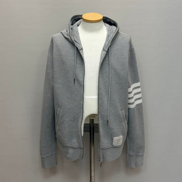 THOM BROWNE コットンオータム斜めストラップフーディジャケット (100) 154159890