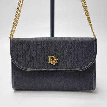 Dior Oblique Gold Chain Mini Shoulder Bag Black 154160694
