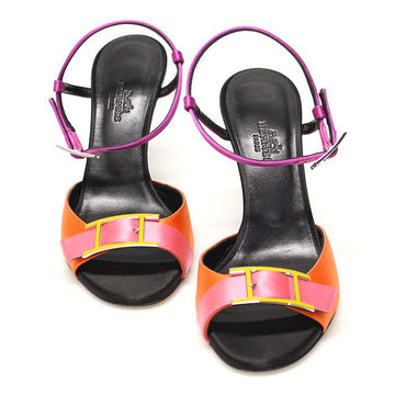 Hermes Multi Color Satin Cocktail 90 Strap Heel Women Sandals 36.5 / H211151Z 3U370 154161821