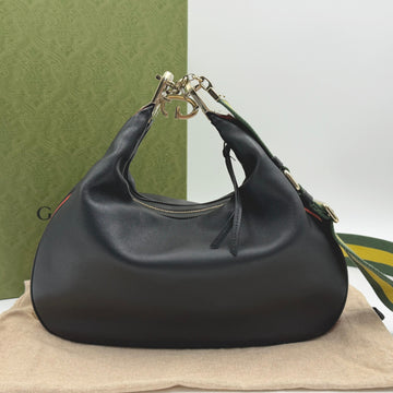 GUCCI アタシュ ホーボ ラージ ショルダーバッグ ブラック レザー 702823 154166021