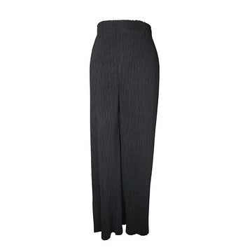 ISSEY MIYAKE マットブラック立体プリーツバンディングパンツ 2 154166774