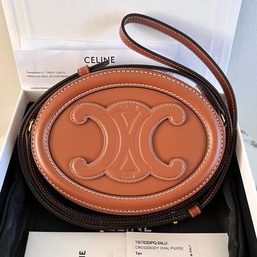 CELINE Oval Pulse Mini Trionph Tan Crossbody Bag 154176338