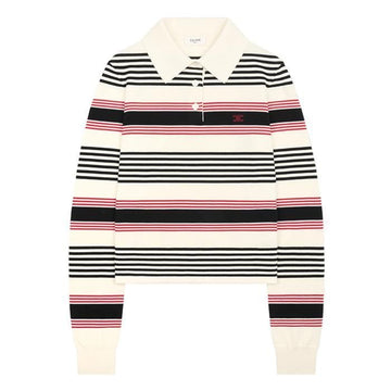 CELINE ストライプ コットン ポロ セーター 154219435