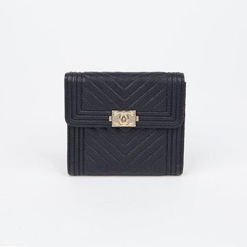 CHANEL Caviar Boy Flap Wallet A80734 153890857