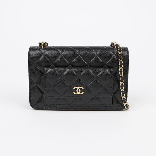 CHANEL Caviar Pocket WOC Chain Shoulder Crossbody Bag AP3464 153896757 [P]