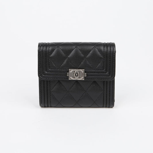 CHANEL Caviar Boy Flap Wallet A80734 154126070 [P]