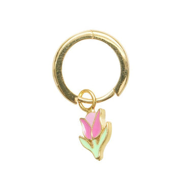 WILHELMINA GARCIA Goldene pinke Tulpen-Drop-Ohrringe 152739559