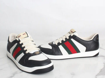 GUCCI スクリーナー スニーカー ブラック ホワイト レザー 9(280) 154223497