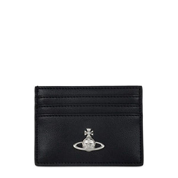 Vivienne Westwood Black ORB Flat Card Holder 153691798 [P]