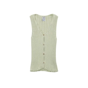 BASERANGE LOULOU Strickweste Lichtgrün KNLV-CO-SP24 70497153