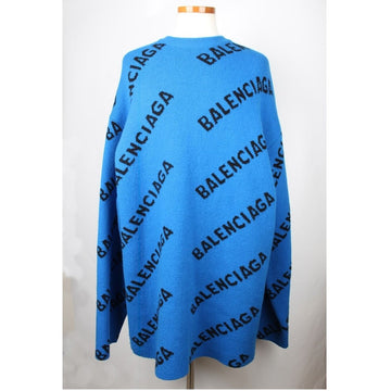 Balenciaga Multi Logo Knit Blue S 154223948