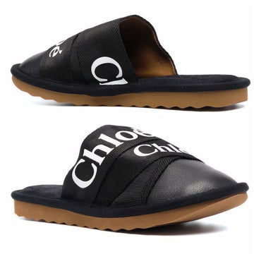 Chloe Woody Logo Strap Loafer Black 44821594