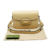 Gucci Light Beige Textured Leather Horsebit 1955 Small Shoulder Bag 154224319 [P]