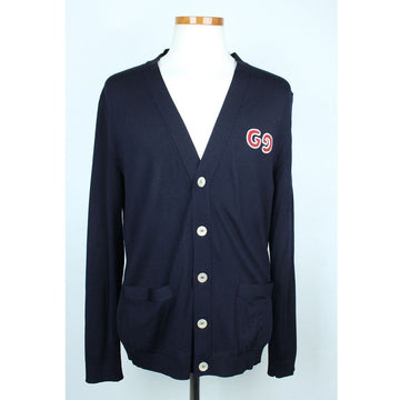 Gucci Embroidered GG Logo Cardigan Navy S 154225472