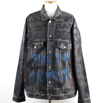 Balenciaga Graffiti Black Denim Jacket 48 154225563