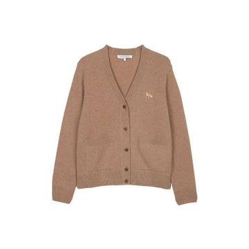 MAISON KITSUNE 女性用ベビーフォックスラムウールボックスカーディガン キャンバスブラウン stamp: PW00501KT1006-0054 148531371