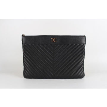 CHANEL Mademoiselle CC Gold Clutch 154300889