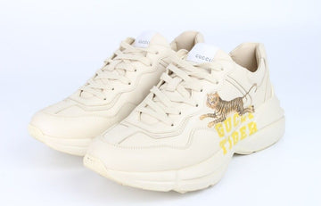 GUCCI ライントーンタイガープリントレザー スニーカー 7(260) 154316283