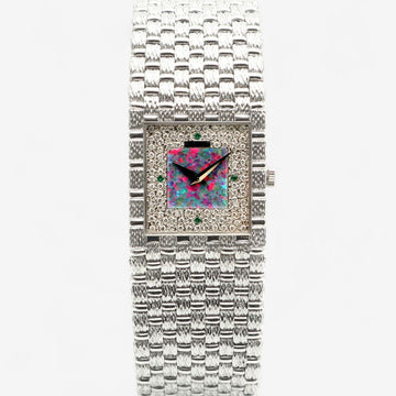 PIAGET オパールダイヤ フレームダイアル ホワイトゴールド 80131 ブレスレット メンズ 金 ブレスレット 時計 クォーツ 1990年代 154316384