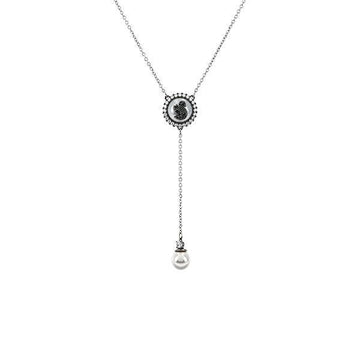 SWAROVSKI スワン グレー パール Y ネックレス stamp: 5681403 144731310