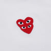 COMME DES GARCONS T292 051 WEIß FW25 Unisex Double Heart Patch T-Shirt 154317351 [P]