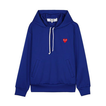 COMME DES GARCONS T174 051 NAVY FW25 Unisex Red Heart Patch Hoodie 154317356