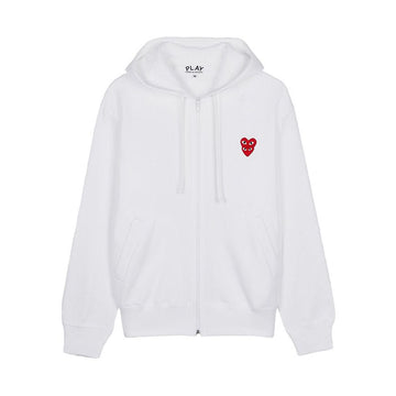 Comme Des Garcons Double Heart Badge Hoodie Zip-Up 154317357
