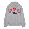 COMME DES GARCONS T250 051 グレー FW25 ユニセックス マルチ ハート プリント ジップアップ 154317366 [P]