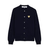 COMME DES GARCONS Goldherz Wappen Cardigan aus FW25 in Marineblau 154317385 [P]