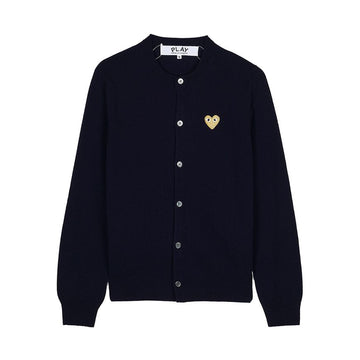 Comme Des Garcons Gold Heart Patch Cardigan 154317385