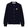 COMME DES GARCONS Goldherz Wappen Cardigan aus FW25 in Marineblau 154317385 [P]