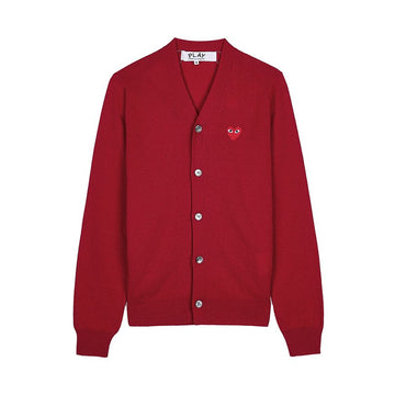 Comme Des Garcons Red Heart Patch Cardigan 154317387