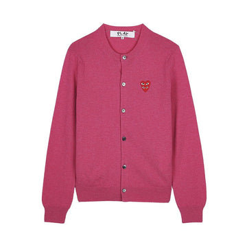 Comme Des Garcons Double Heart Patch Cardigan 154317395
