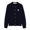 Comme Des Garcons N061 051 NAVY FW25 White Heart Patch Cardigan 154317401 [P]