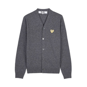 Comme Des Garcons Gold Heart Patch Cardigan 154317413