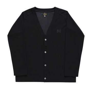NEEDLES V-Neck Herren Cardigan aus Polyester-Mesh in Schwarz 153897477 [P]