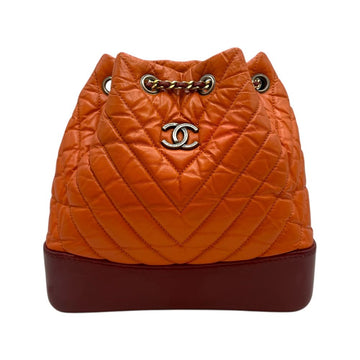 CHANEL Chevron Quilted Gabriel Small Backpack A94485 Orange 154323747