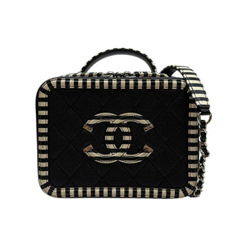 CHANEL Caviar Filigree Vanity Case Mini Crossbody 27 Series 154324463