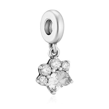 Pandora Moment Sparkling Pet Paw Print Dangle Silver Charm 792247C01 63407999