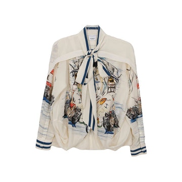 BURBERRY Marine Skizzen Cape Shirt 34 154026186