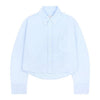 AMI Cotton Oxford Embossed Crop Oversized Shirt 154219443 [P]